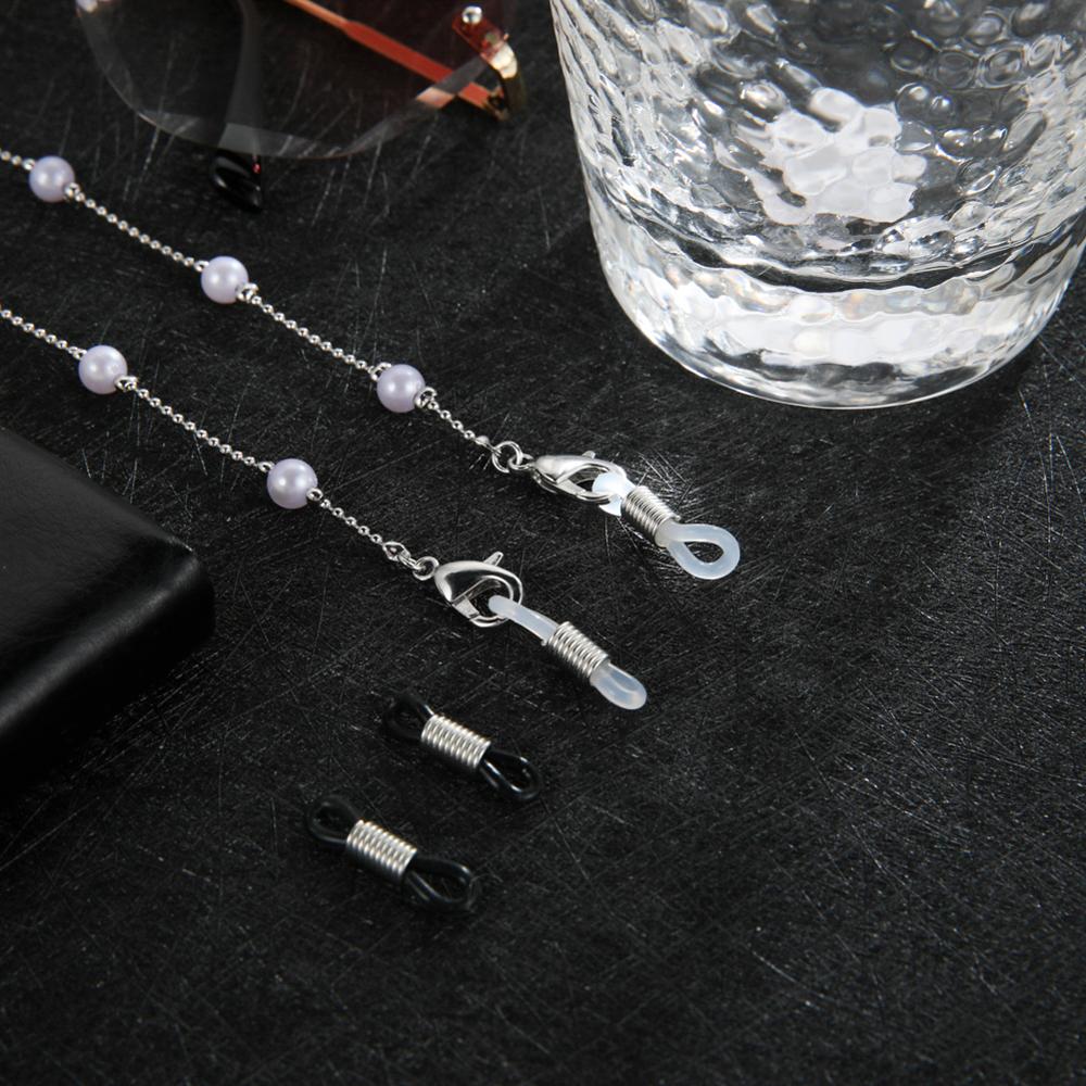 Skyrim Chic Pearl Beaded Glasses Chain for Women Sunglasses Chains Lanyards Neck Strap Rope Reading Eyeglasses Cord Holder: B-Silver