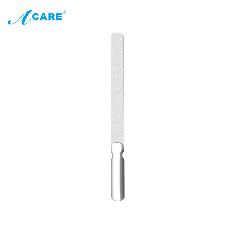 ACARE-Juego de limas de acero inoxidable para uñas, herramienta de manicura pedicura de cabeza redonda, para mujer, belleza de uñas, piel muerta: 12cm x 1