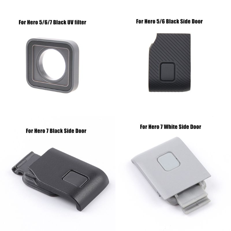 Couvercle de porte latérale de lentille de filtre UV USB-C Mini remplacement de protecteur latéral de Port de HDMI pour les pièces de réparation de Go-Pro HERO5/6/7 noir/7 blanc