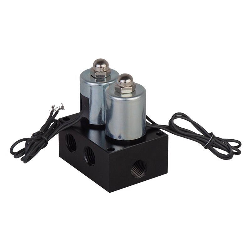 Universal 12v Solenoid Valve Air ride Suspension manifold valve pneumatic shock absorber double solenoid valve set