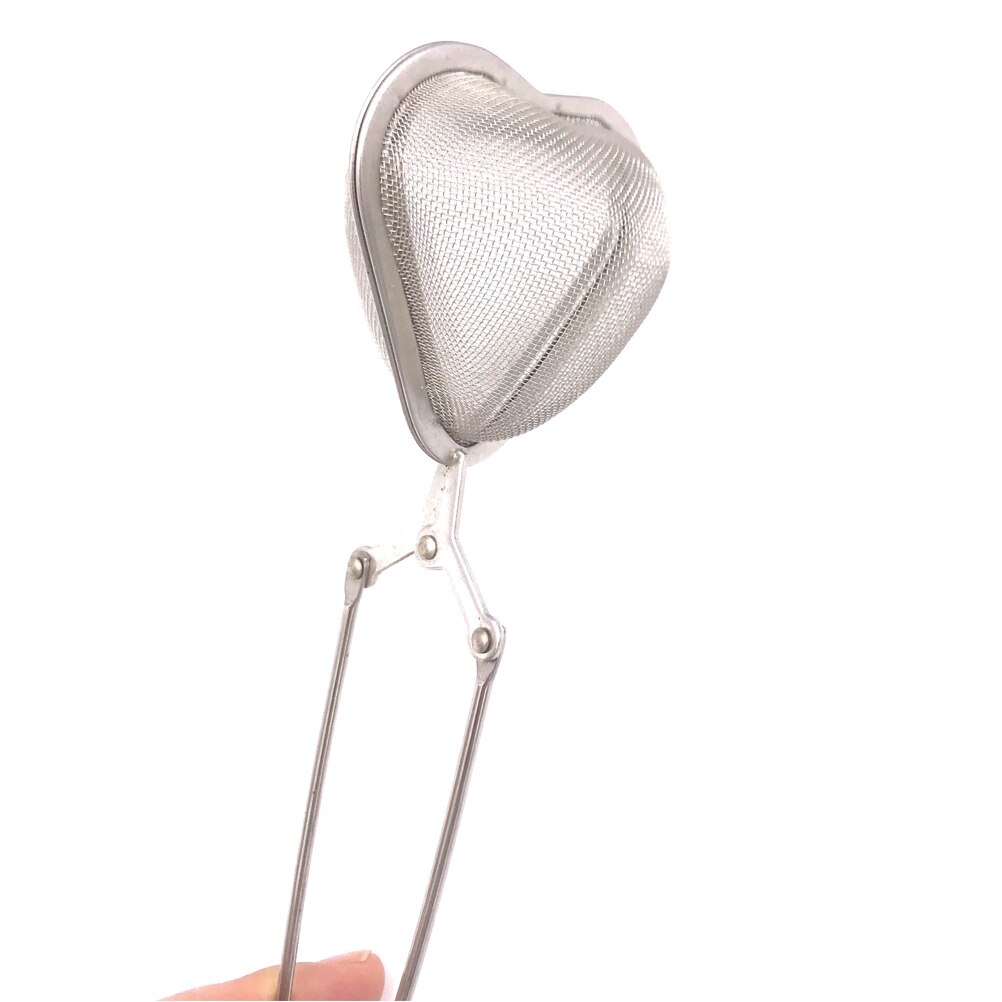 1 Uds. Cuchara Filtro de té en forma de corazón Filtro de especias difusor mango bolas de té Gadget de cocina