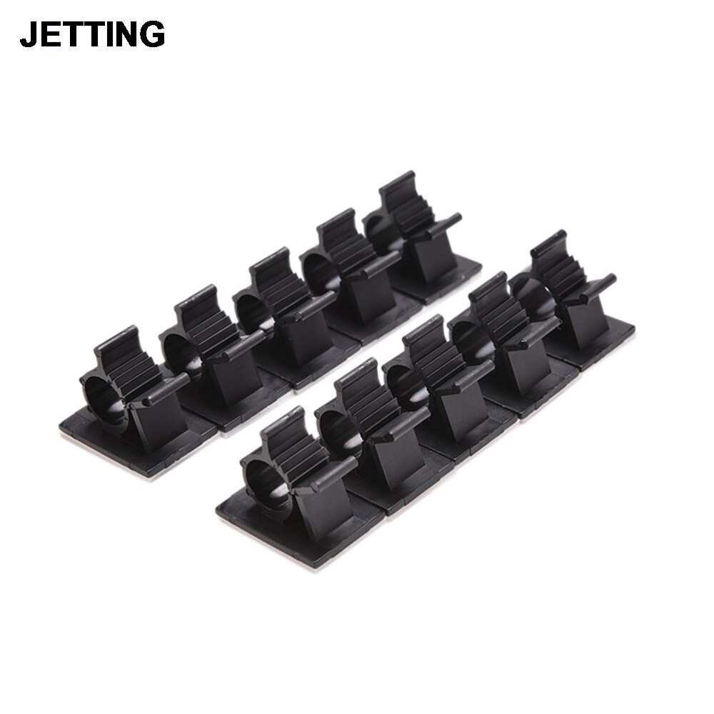 10 Pcs 20 Mm Zwart Zelfklevende Cord Cable Clear Up Clips Draad Vaste Clip Auto Lijn Clip Houder klemmen Draad Knop