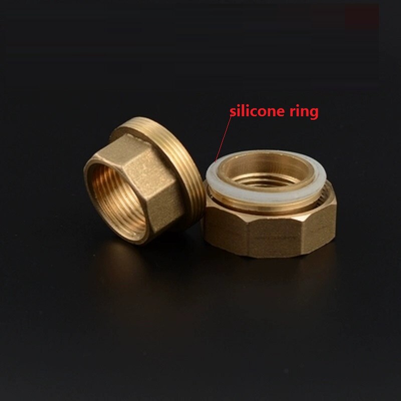 1Piece Brass Pipe Union Connector Coupling Copper Double Ness Joint Female Thread Plumbing Fittings 1/2" 3/4" 1"