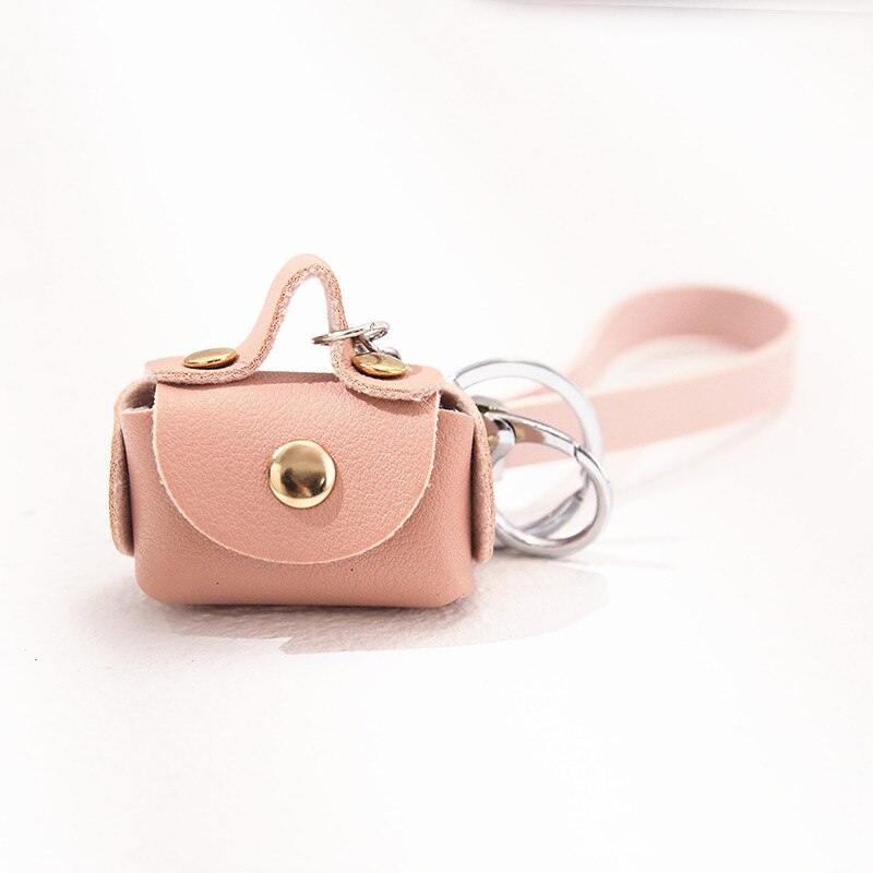 mignon sac de monnaie avec porte-clés en cuir PU porte-monnaie fermeture éclair Mini portefeuilles porte-clés petit sac à main sac sacs à main: Rose