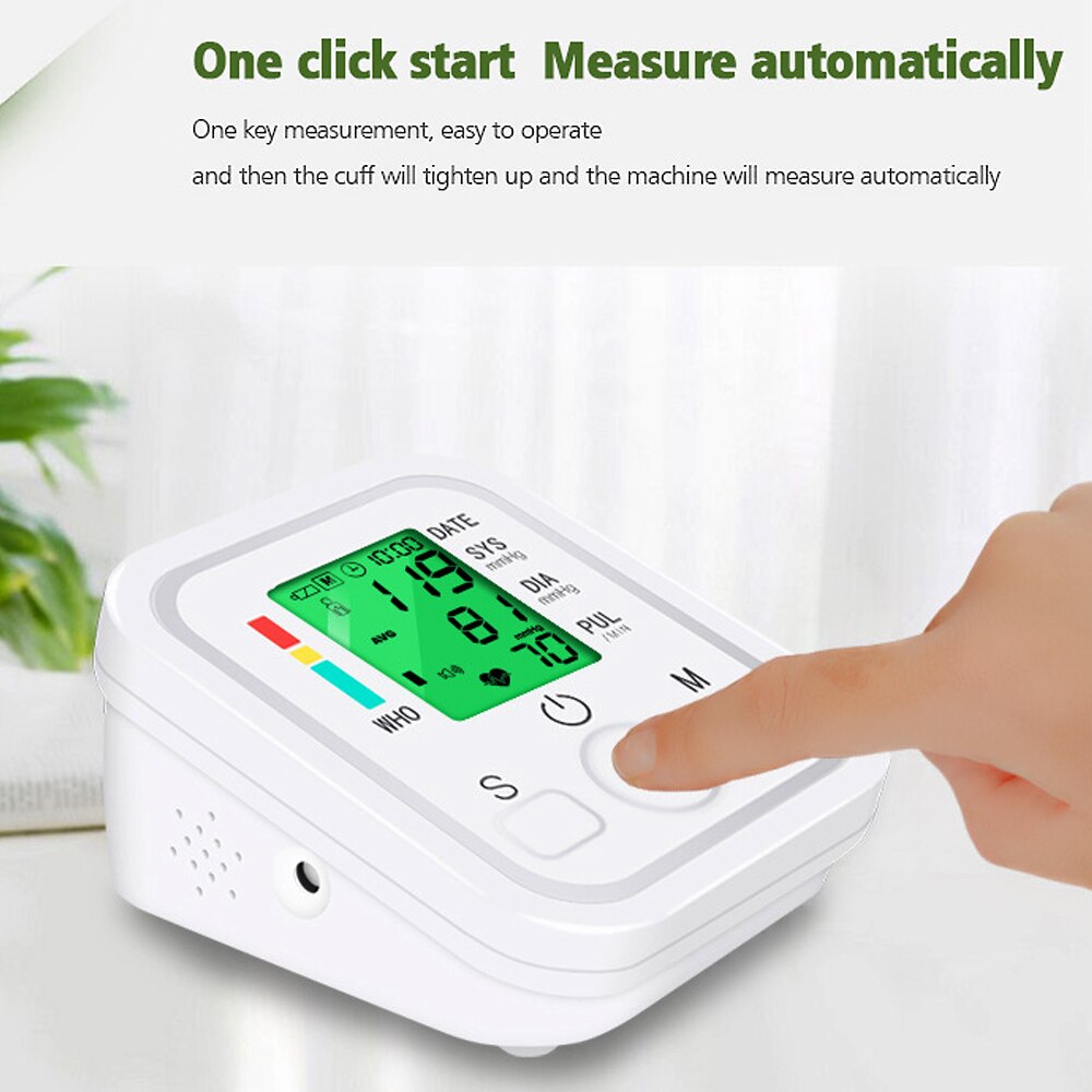 Electronic Blood Pressure Monitor Arm Digital Sphygmomanometer + Digital Infrared Forehead Thermometer
