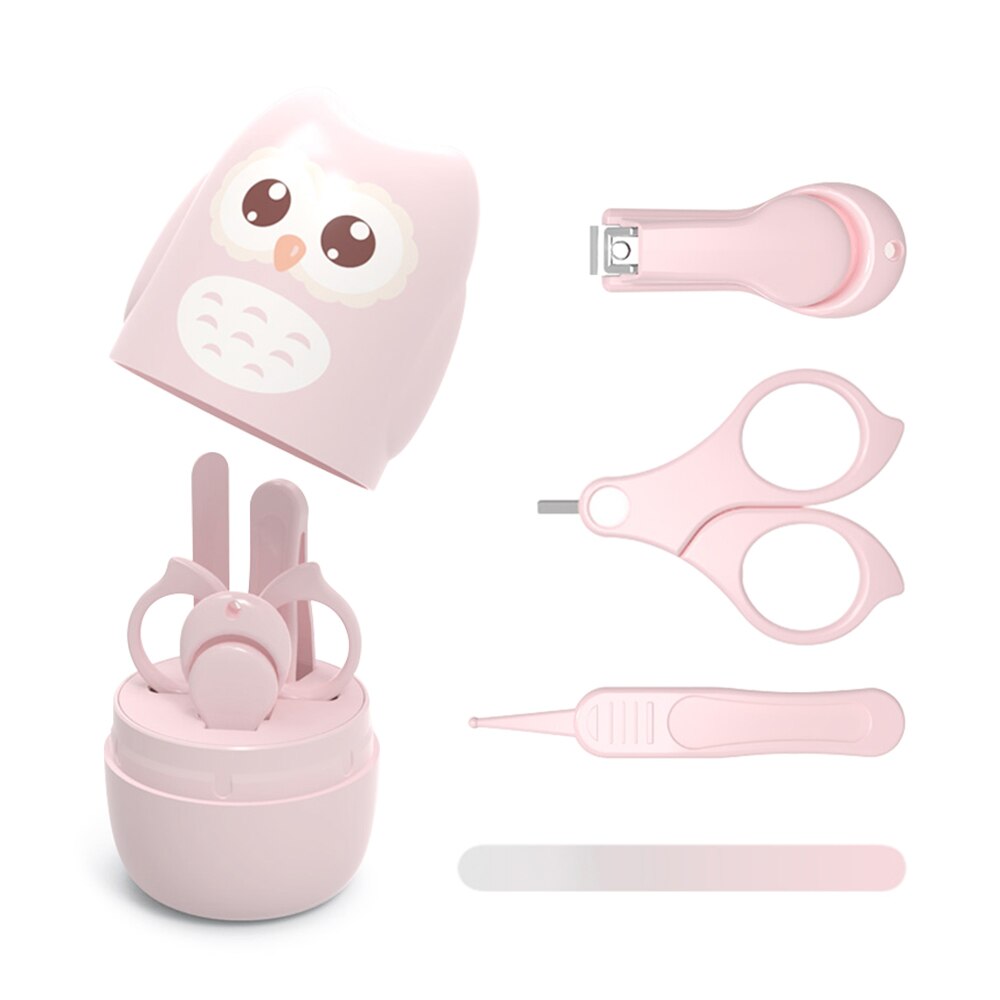 Baby Nagelknipper Set Met Opbergdoos Pasgeboren Nagelknipper Schaar Bestand Pincet Zuigeling Nail Care Set Baby Care Set gezondheidszorg: pink