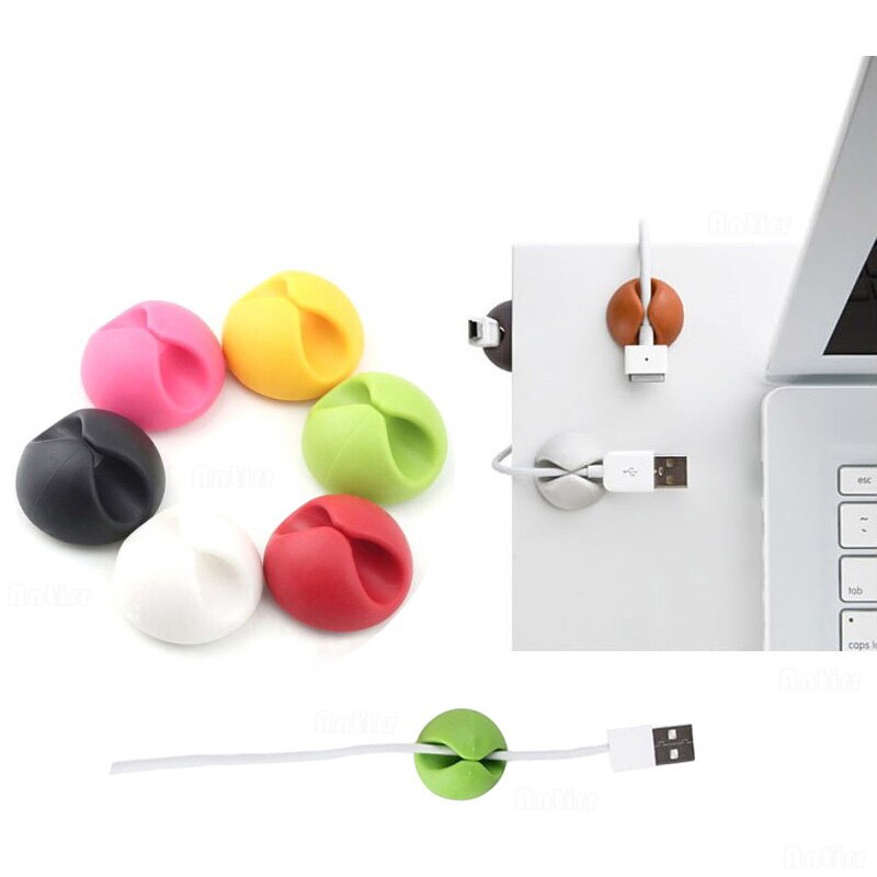 1/2/3/5 Slot Organizer do kabli silikonowy Organizer do zwijania kabla USB Desktop Tidy Management kabel z zaciskami uchwyt do myszy przewód słuchawek
