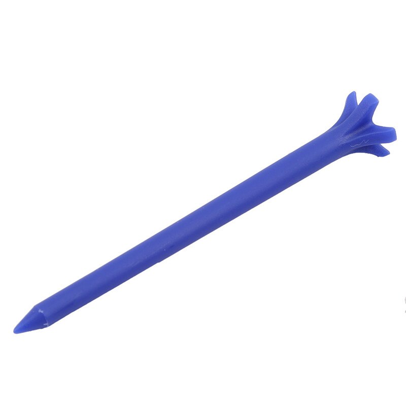 50 stuks 70mm zachte kleuren golfbal houten tees buitensporten plastic wrijvingsloze golf tees tarwe golf tees: Blauw
