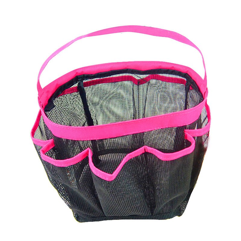 Bathroom Shower Caddy multifunction Oxford Mesh 8 pocket shower caddy cloth storage box newest Bath Caddy hand bath organizer: Rose