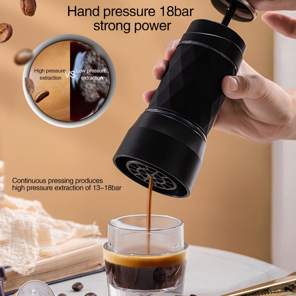 Portable Manual Coffee Machine Manual Pressure Capsule Nespresso Coffee Machine Outdoor Accompanying Mini Coffee Cup Pot
