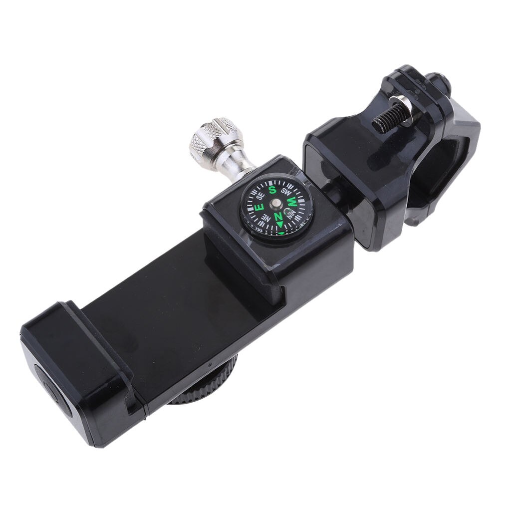 Support de téléphone portable sur guidon pour moto, avec boussole et lumière LED