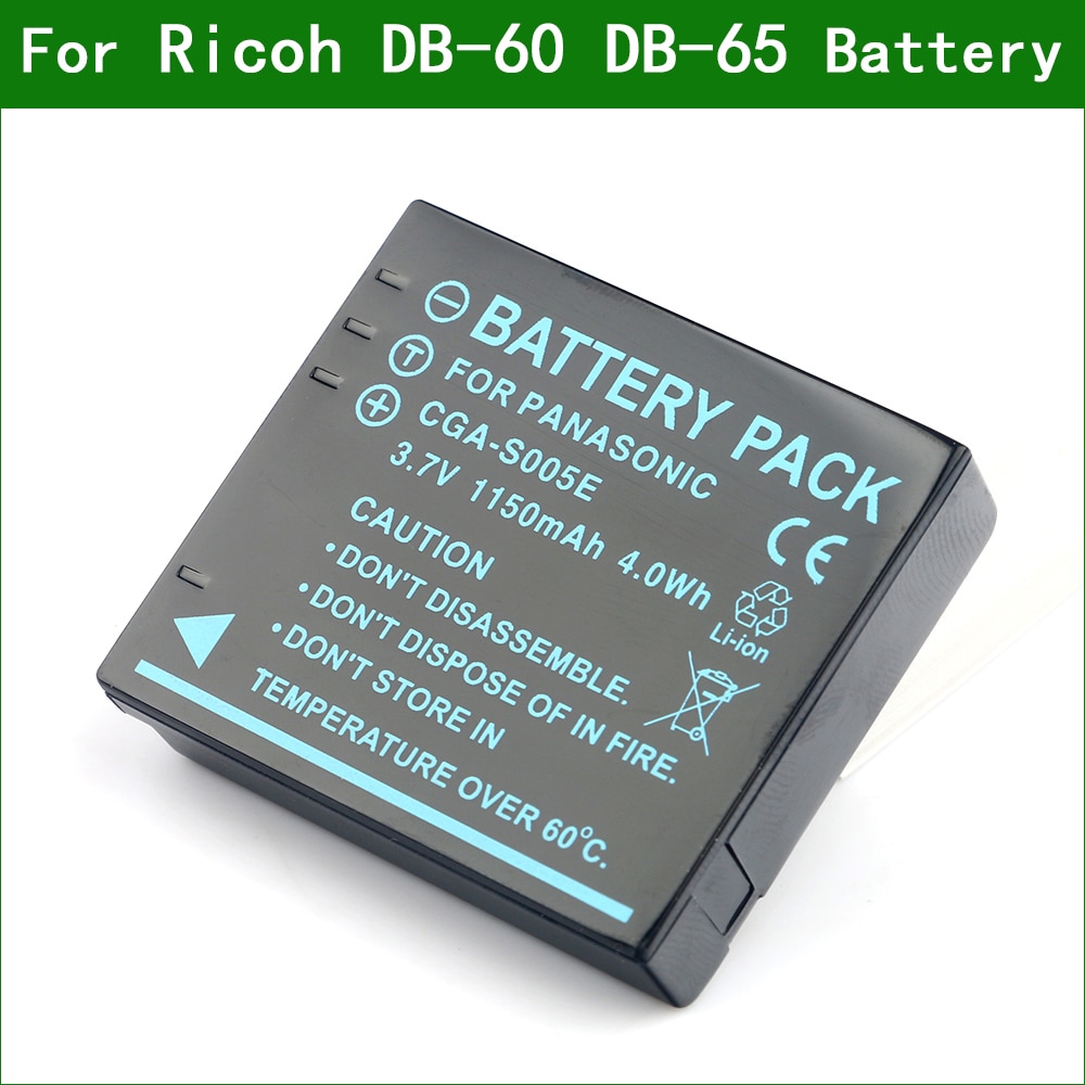 DB-60 DB-65 BJ-6 Digital Camera Battery for Ricoh Caplio R3 R30 R4 R40 R5 G600 G700 G800 GX200 GX100 WG-M1 GR Digital II III IV