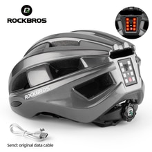 ROCKBROS-casco con luz LED integrada para ciclismo, casco con iluminación trasera, alerta reflectante EPS + PC, para bicicleta de montaña y carretera
