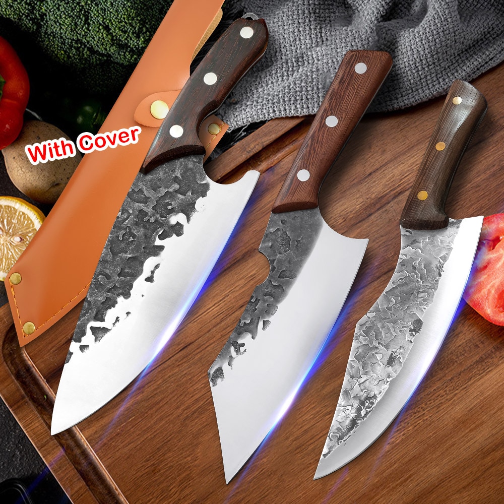 Forged Boning Knife Stainless Steel Meat Chopping Knife Butcher Knife Handmade Knife Chef Slicing Cutter Knife