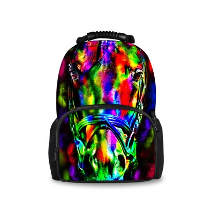 Noisydesigns djur ryggsäck vintage kompakta barn ryggsäckar för tonårspojkar uggla tigerhuvud barn skolväska ryggsäck: C0018a