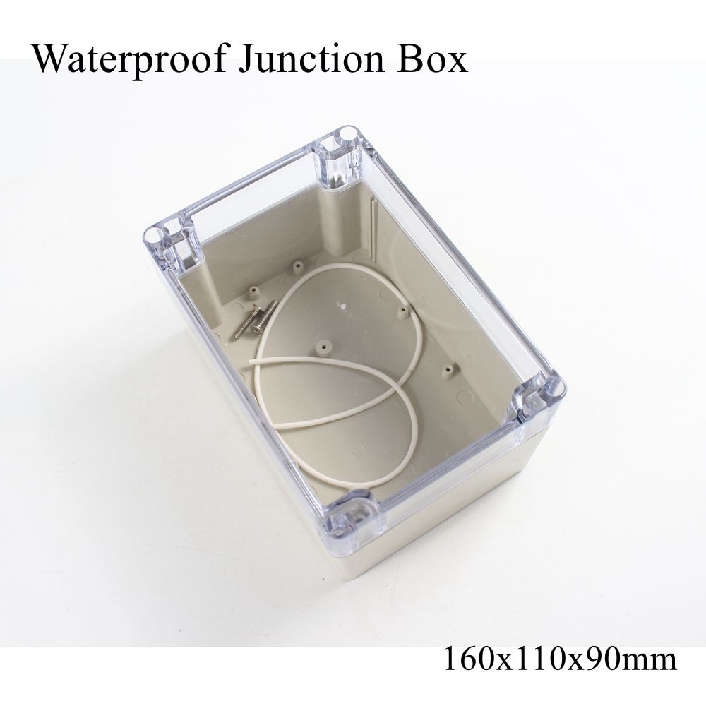 160x110x90mm Waterproof Plastic Junction Box Transparent Clear Electrical Project Case ABS IP65 Outdoor Enclosure 160*110*90mm
