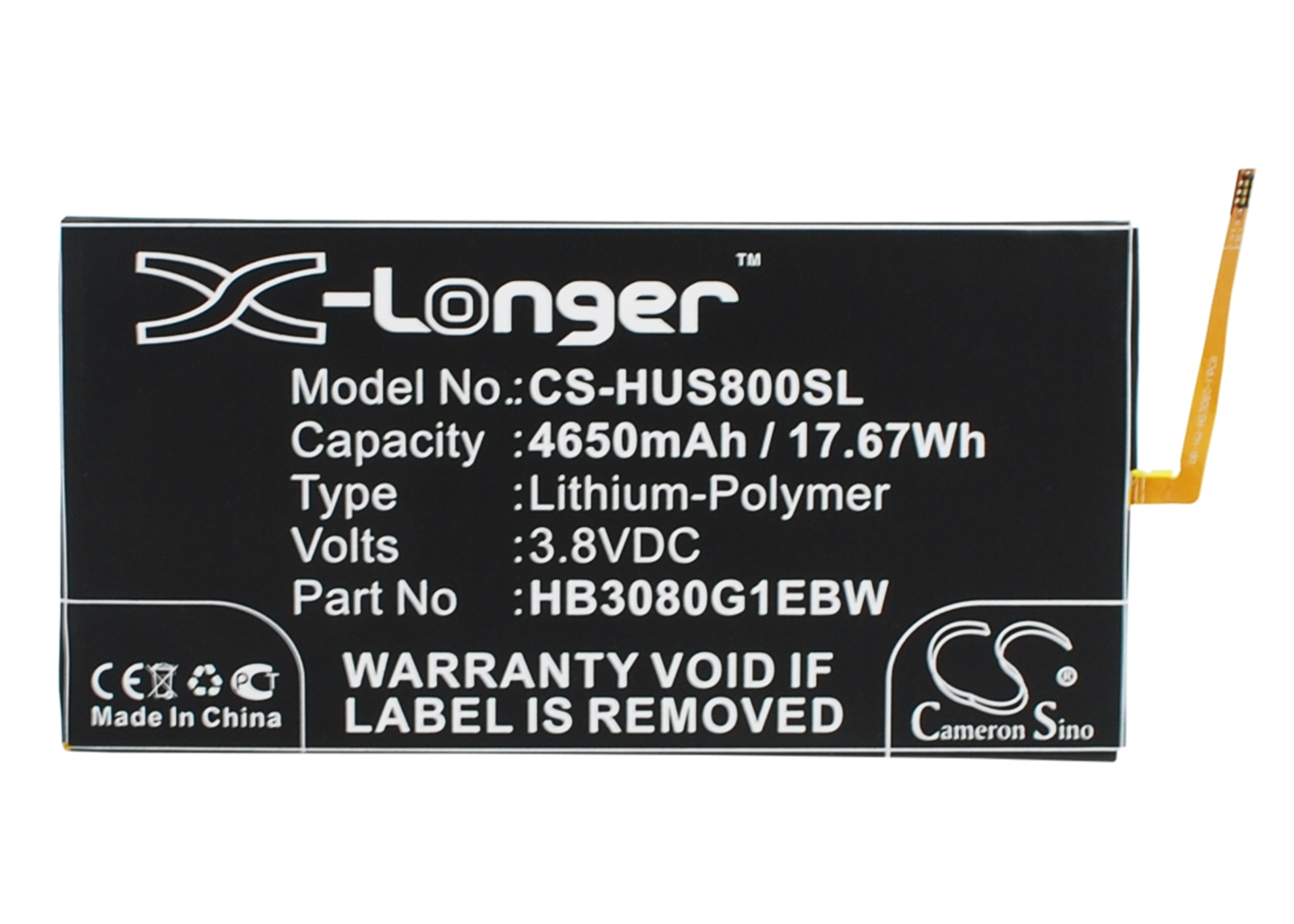 Cameron Sino 4650mAh batería de la batería HB3080G1EBW para Huawei S8-701u... S8-701W... S8-301L... S8-301U... S8-301w... S8-303L... S8-306L