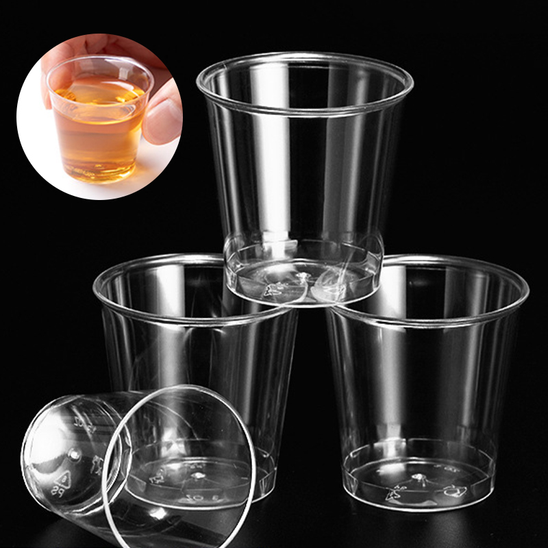 50 STKS Mini Doorzichtige Plastic Wegwerp Party Borrelglaasjes Jelly Cups Verjaardag Keuken Accessoires