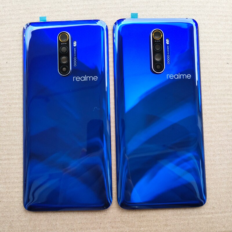 Para oppo realme x2 pro voltar capa de bateria traseira habitação porta vidro caso para realme x2 pro bateria capa com câmera lente substituir