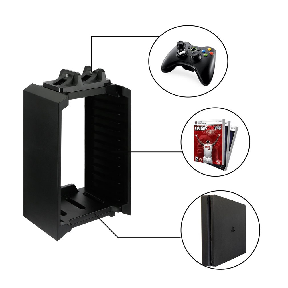 Multifunctionele Opslag Verticale Stand Kit Voor PS4 Pro/PS4 Slim/PS4/X-ONE S Ruimtebesparend Draagbare duurzaam Eenvoudige Zwart