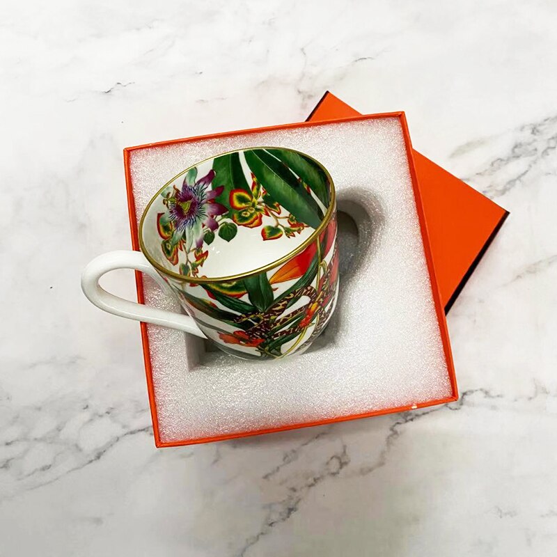 Platos de cerámica de la selva tropical, vajilla de superior, juego de platos para servir, cuencos decorativos para decoración del hogar, bandeja de baratijas: mug
