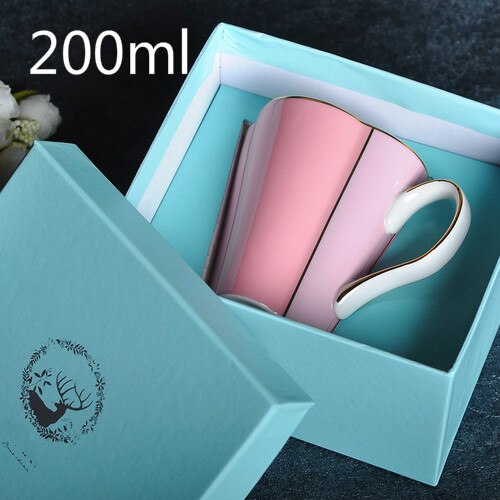 Mok Koffie Bone China Staal Gouden Lepel Mok Met Geschenkdoos Luxe Keramische Water Cup Menglepel: 1mug a color box