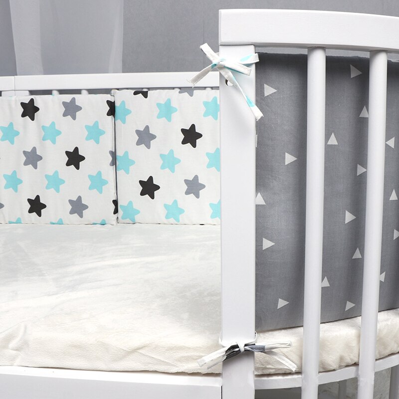 Baby Nursery Nordic Sterren Baby Bed Dikker Bumper Een Stuk Wieg Rond Kussen Cot Protector Kussens Pasgeborenen Kamer decor