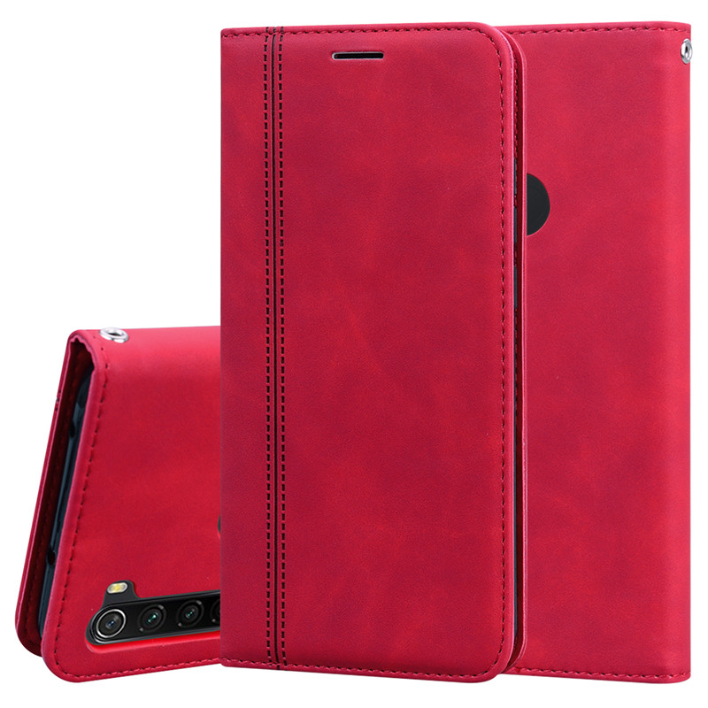 Handyhülle aus leder mit kartenfach, klappdeckel und kartenhalter für xiaomi redmi 8 , redmi note 8 pro , note 8a 8t note 8t 8 book und magnetverschluss