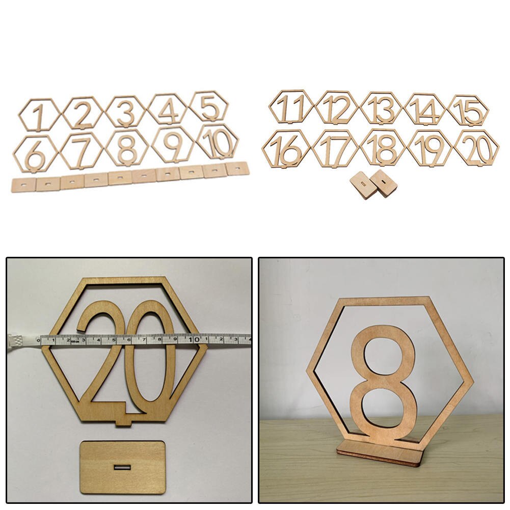 1-10/11-20 Numbers Wooden Table Numbers Rustic Wedding Engagement Seat Numbers Sign Wood Signs Wedding Hexagon Table Number
