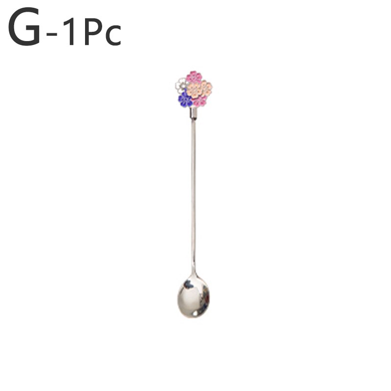 1Pc Rvs Kersenbloesem Lepel Vork Taart Koffie Dessert Thee Ijs Roeren Lepels Leuke Daisy Keuken Theelepel: G