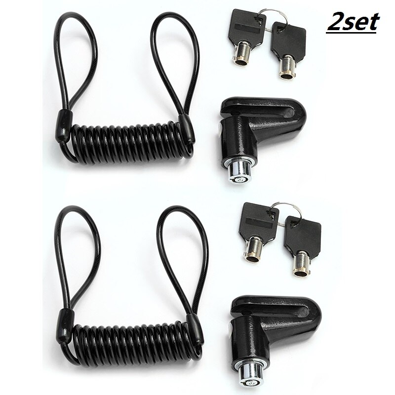 Scooter lock Anti-Theft Disc Brakes Lock with Steel Wire for Xiaomi M365 Electric Scooter Skateboard Wheels Lock Disc Brake: 2 SET BLACK