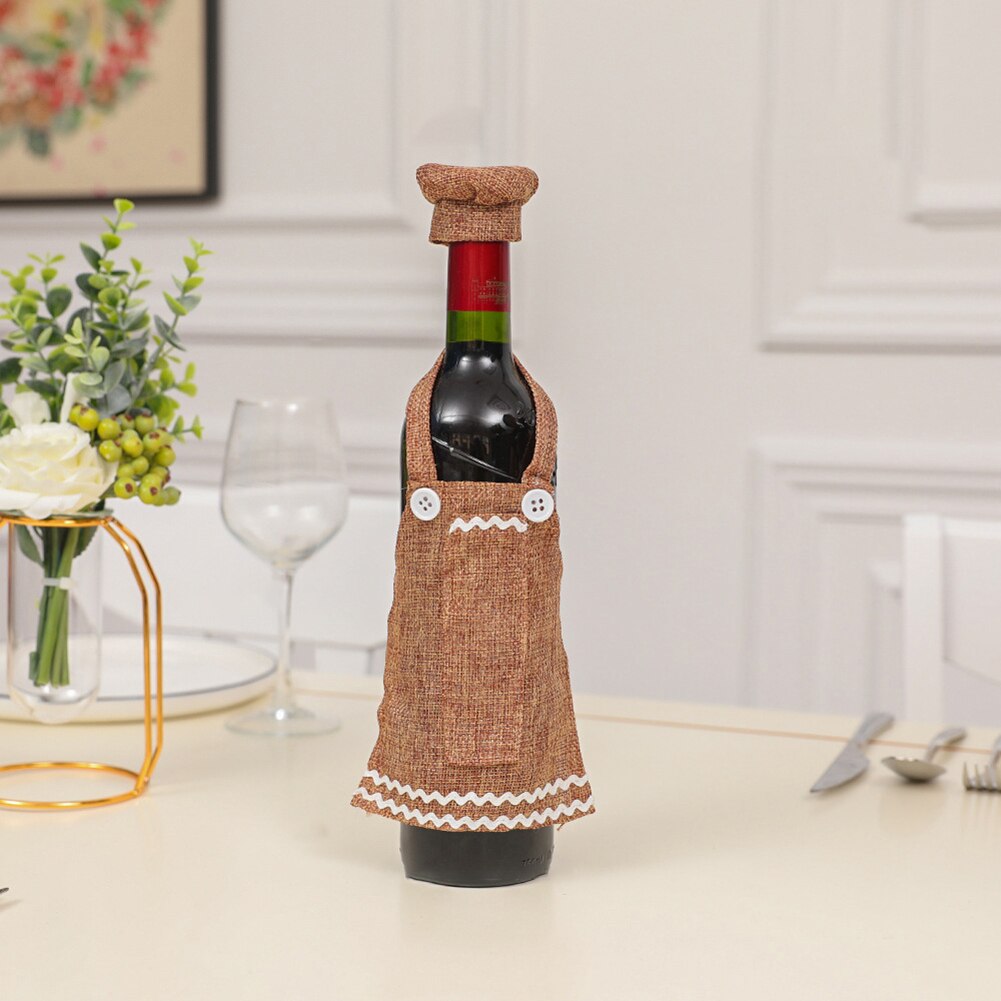 Kerst Schort Wijnfles Cover Bag Leuke Fles Houder Festival Decor Levert Jaar Etentje Tafel Decors