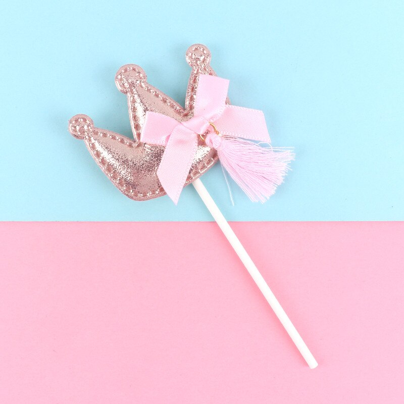 Cakelove 1 pcs crown star heart cake topper birthday cake decoration baby shower kids birthday party wedding favor supplies: 01 crown