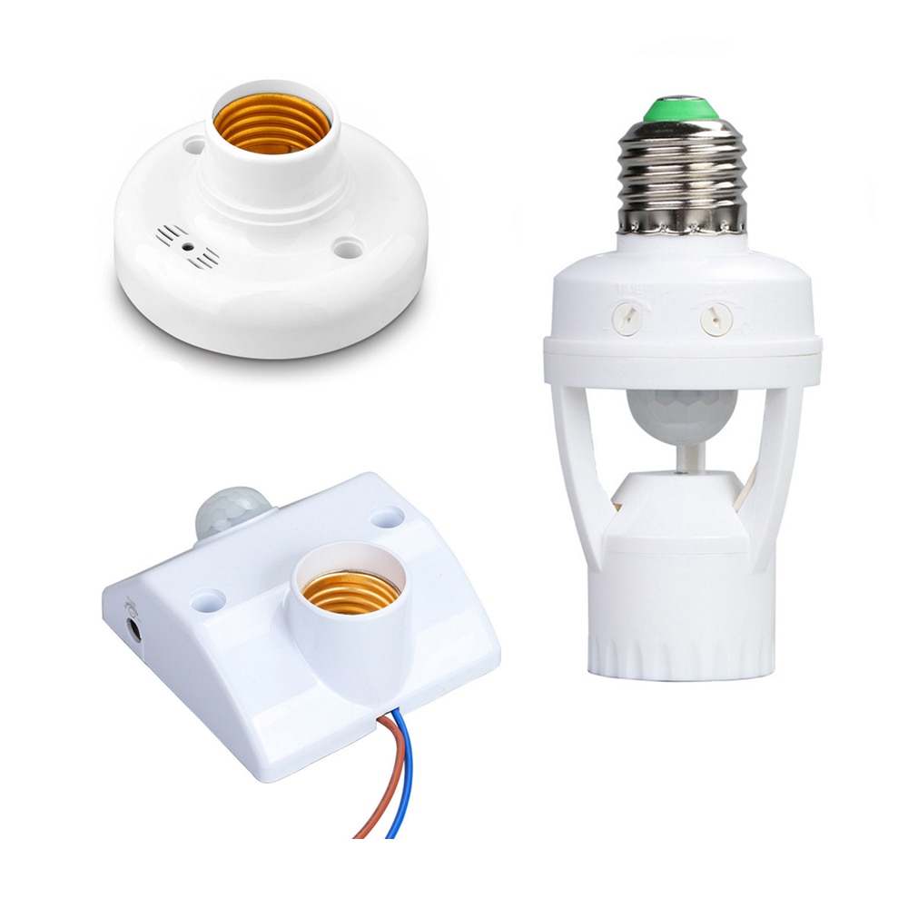 Sensor E27 Lamphouder Socket Pir Motion Sensor / Sound Sensor Ampul Led Light Base Intelligente Gloeilamp Schakelaar AC100-240V