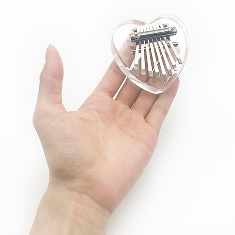 AD-2Pcs 8 Keys Mini Kalimba Thumb Piano, Crystal Kalimba Acrylic Finger Piano Musical Instrument for Kids Adult Beginners