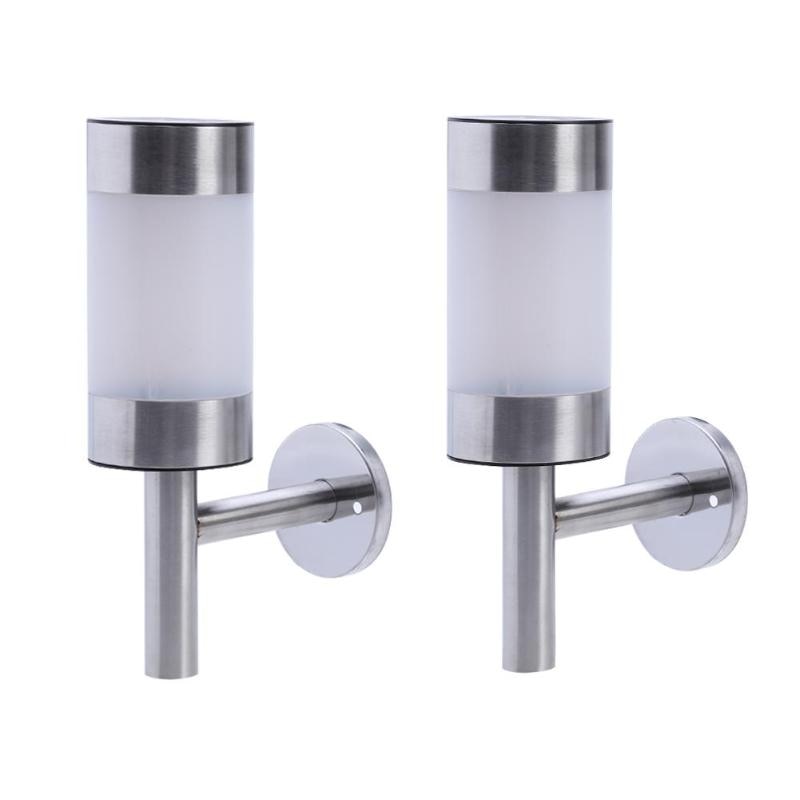 2Pcs Solar Light Led Rvs Outdoor Verlichting Hek Lamp Solar Tuinverlichting Wandlamp Solar Hek Licht
