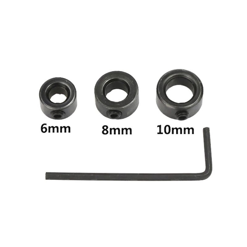 3-16mm Drill Bit Shaft Depth Stop Collars Woodworking Drill Bit Limited Ring Collar: 6-8-10mm
