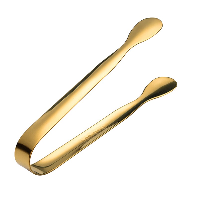 Stainless Steel Ice Cube Clip Ice Tong Bread Food BBQ Clip Barbecue Clip Ice Clamp Tool Bar Kitchen Accessories: Golden