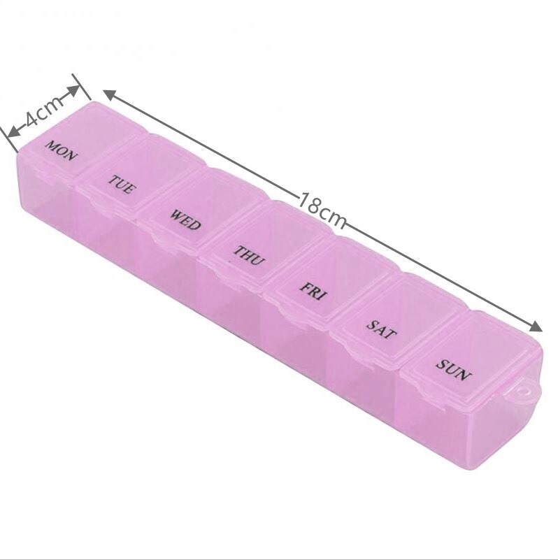 7 Day Weekly Pill Box Travel Box Tablet Holder Medicine Dispenser Organiser Jewelry Storage Box Storage Container Box Splitters: pink