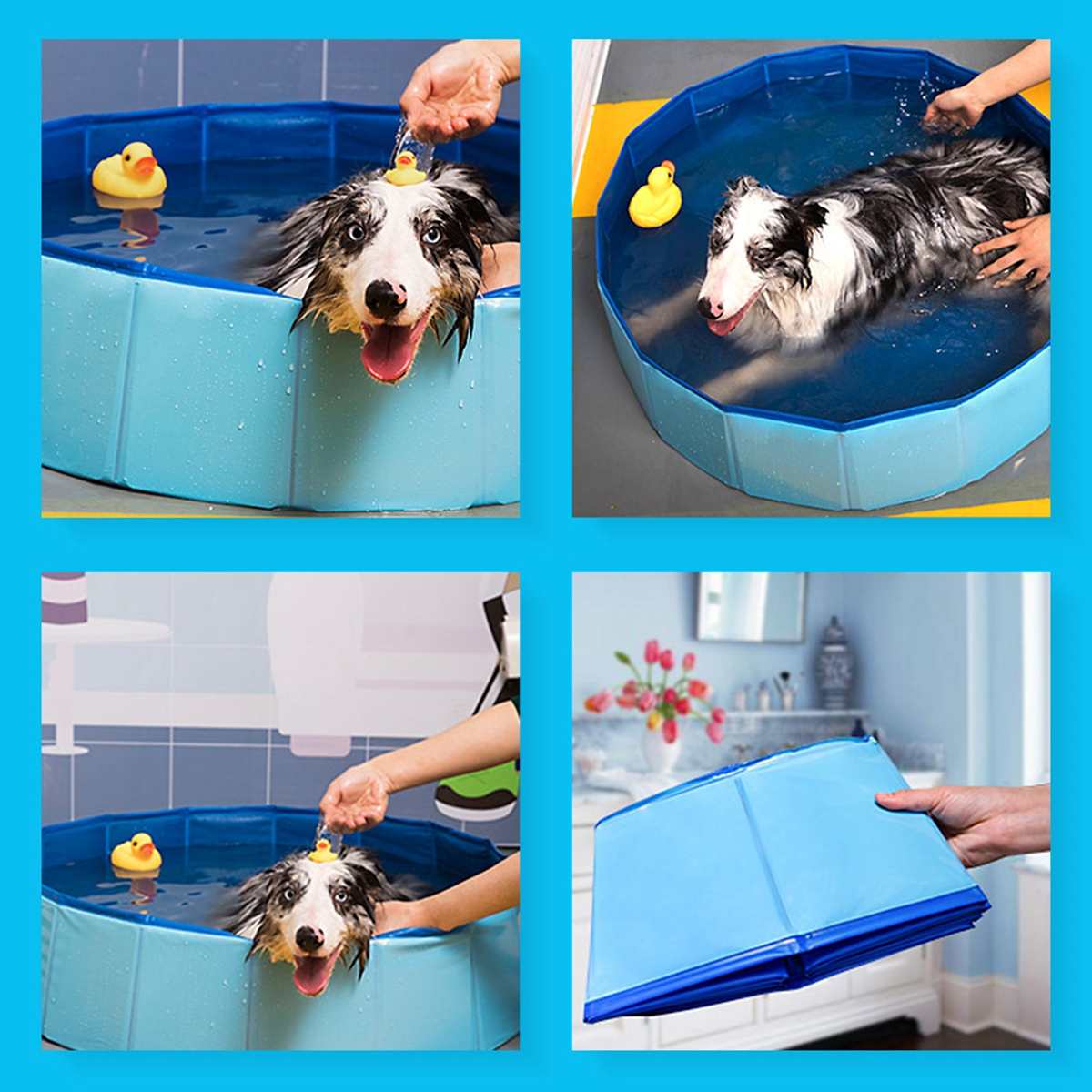 Pet Swimming Pool Foldable Pool Dog Cat Bathing Tub Bathtub Wash Tub Water Pond Dog Swimming Pools for Dogs Cats Kids