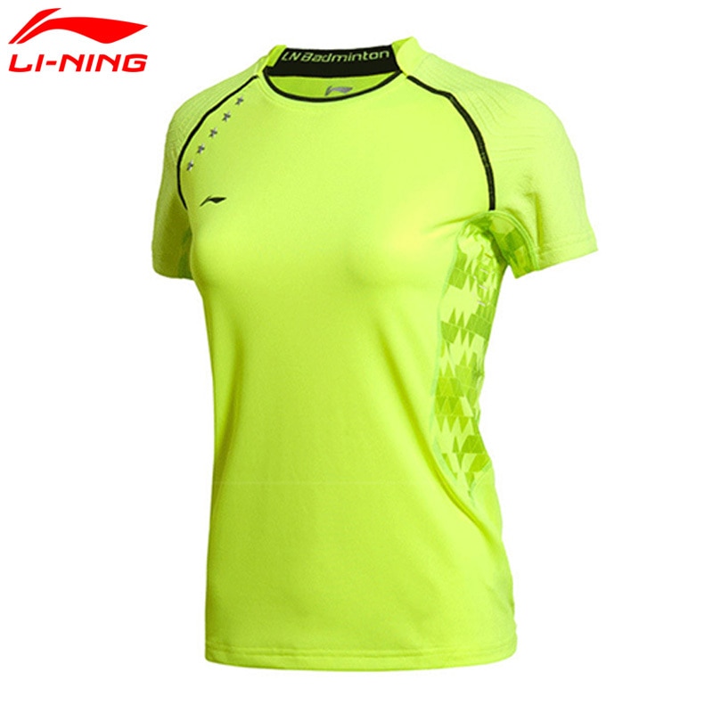 Li-Ning Women's Badminton Shirts AT DRY Breathable Regular Fit Sports T-Shirts LiNing li ning Tee AAYJ382