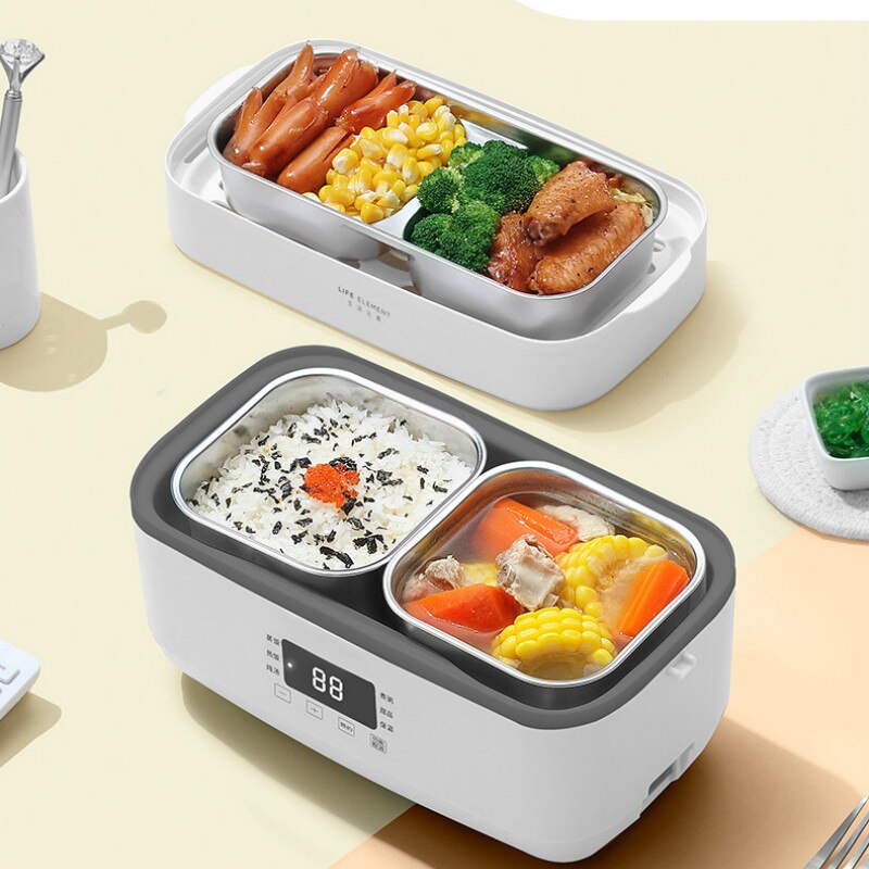 1.5L 2 layers Portable Electric Lunch Box 220V Steamer Rice Cooker Home Office Heated Food Warmer Container Meal Thermal 300W