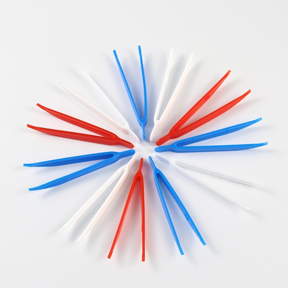 Wegwerp plastic pincet voor schoonheidsproducten om valse wimpers te plakken witte elleboogpincet pincet doe-het-zelf pincet voor kinderen: 5 stuks