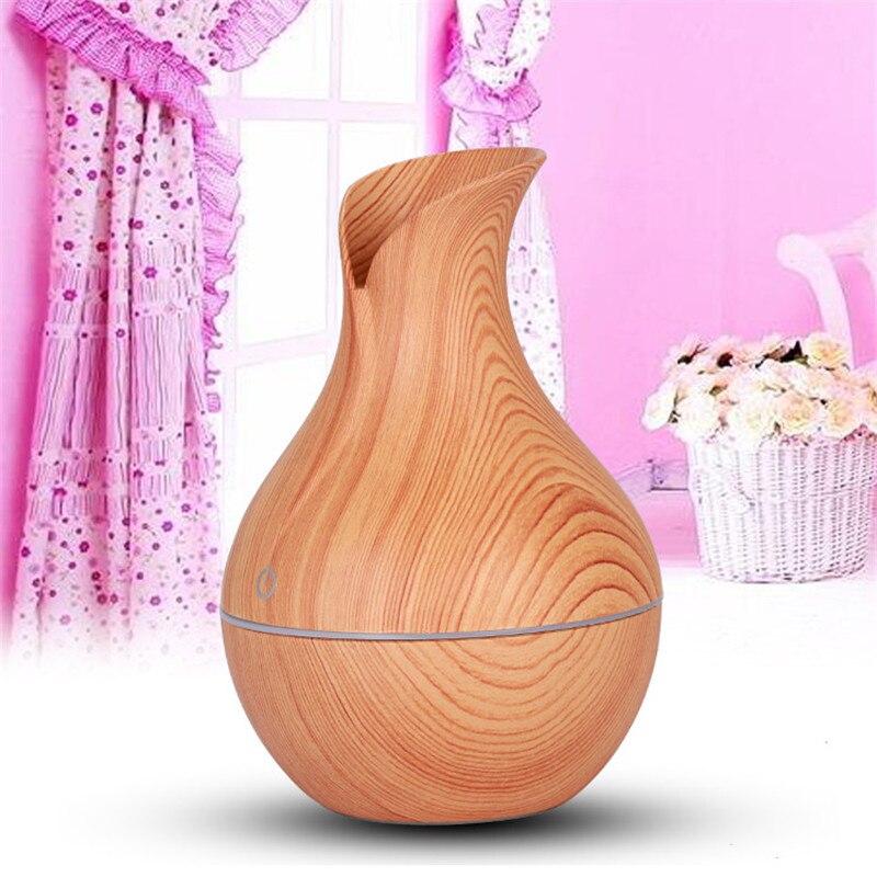 Ilmankostutin aromiöljy diffuusori puunjyvä ultraääni puun ilmankostutin usb viileä mini sumukone led valot koti 130ml