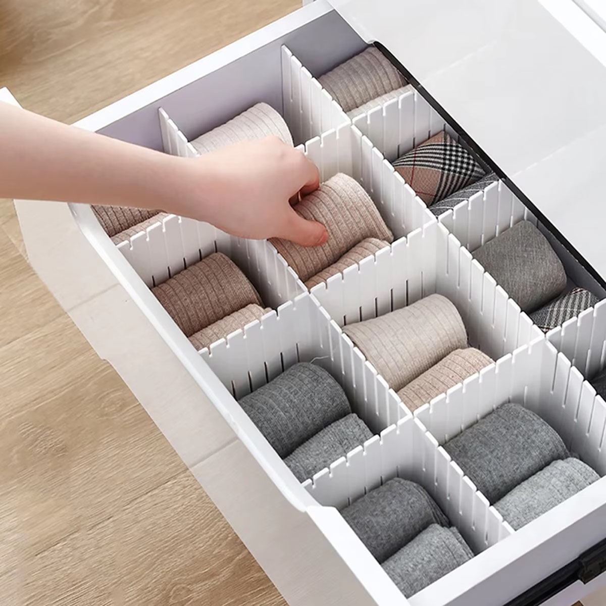 Séparateur de rangement de tiroir polyvalent, cloison d'armoire de rangement en plastique réglable, de tiroirs de ménage, organisateurs