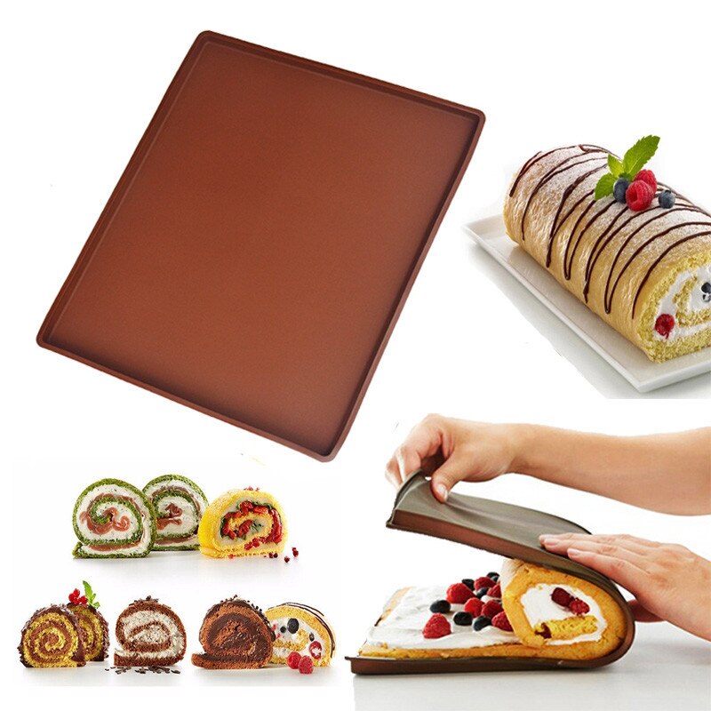 Anti-aanbak Zwitserse Roll Matten Bakken Inserts Sheet Cake Rolls Mallen Cake Pad Siliconen Bakken Tapijt Mat Gebak Gereedschap Keuken Accessoires