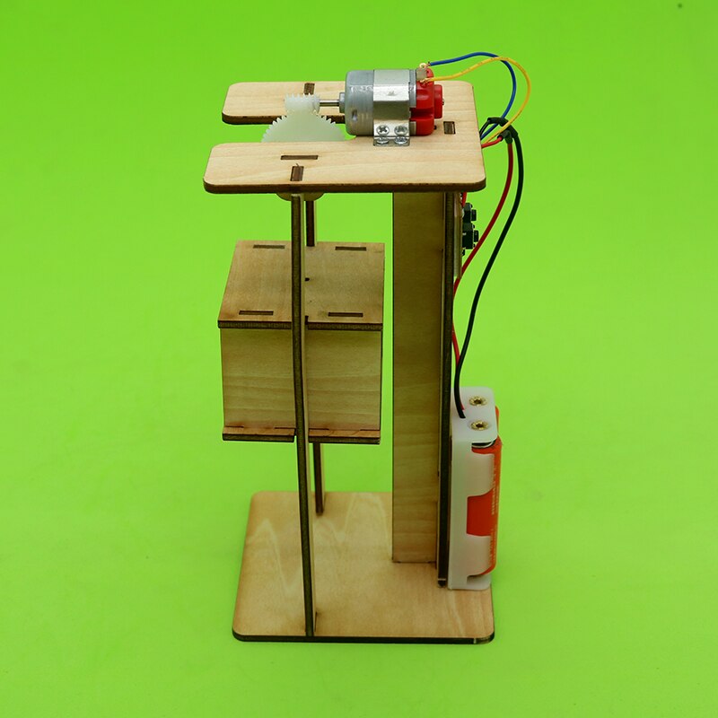 Diy elektrisk lift børns pædagogiske legetøjs elevatormodel børn videnskab samlet model