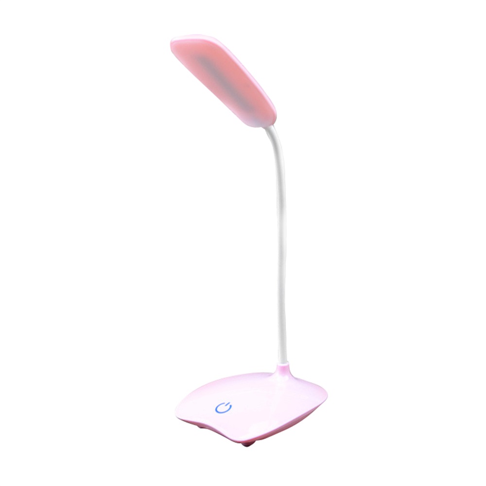 Junejour USB recargable 3 modos de botón de pantalla táctil plegable lámpara de mesa ajustable LED escritorio lámpara Luz de estudio: pink