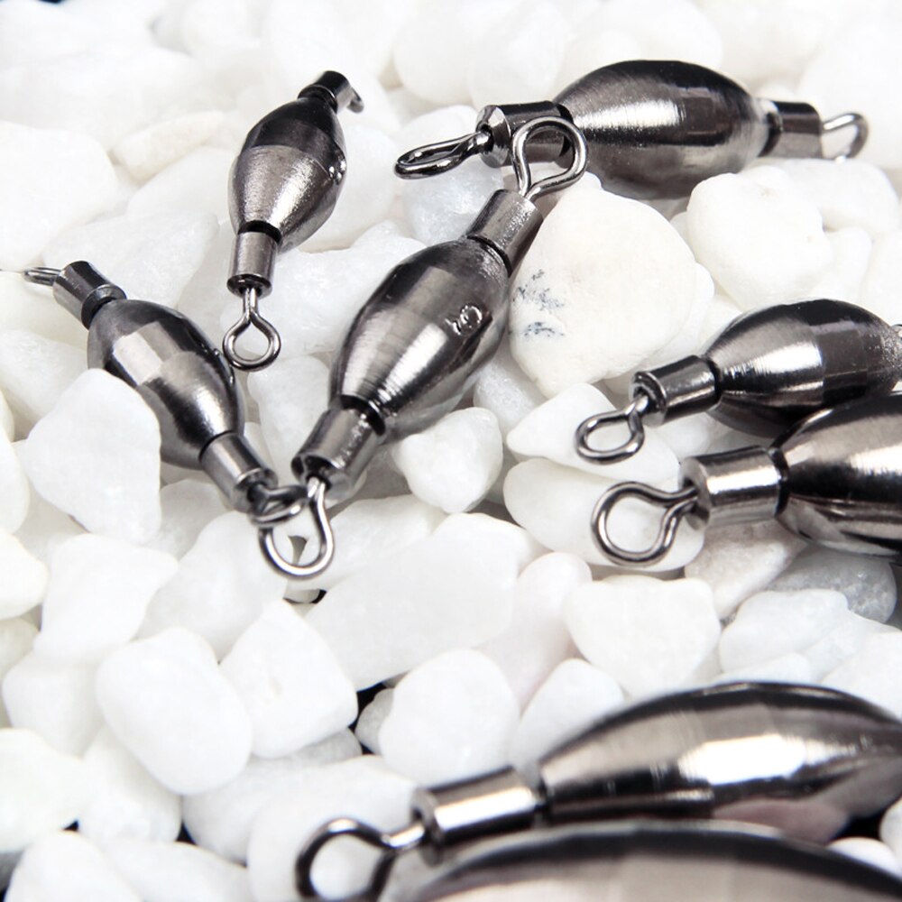 10Pcs/set Quick Set Up Brass Fishing Sinker with Inner Swivel Fishing Gear Rolling Solid Fishing Accessories Sea Fishing