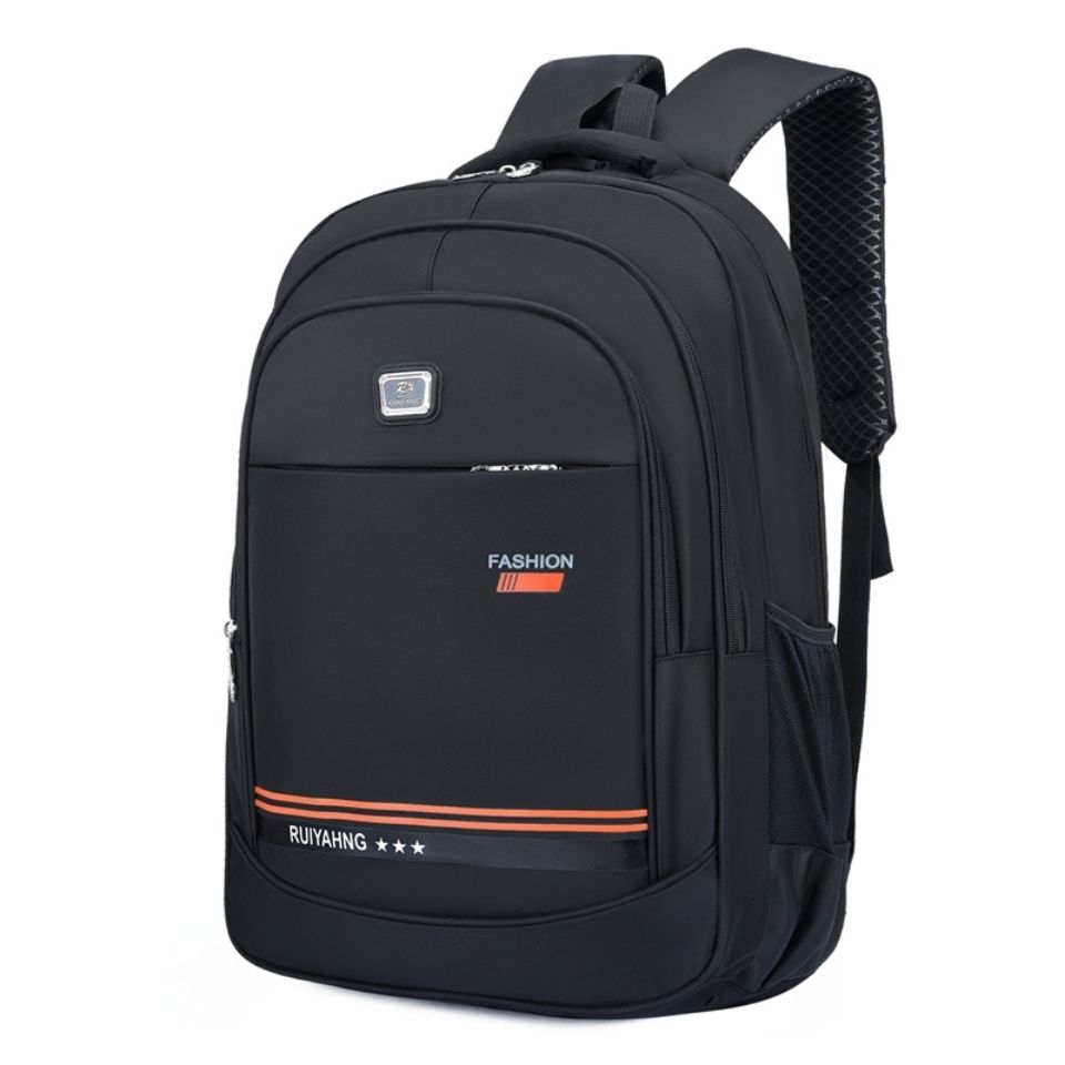 Stor kapacitet mænds rygsæk vandtæt nylon sort gymnasietasker teenage drenge mellemstuderende taske stor multifunktionel rygsæk: Orange